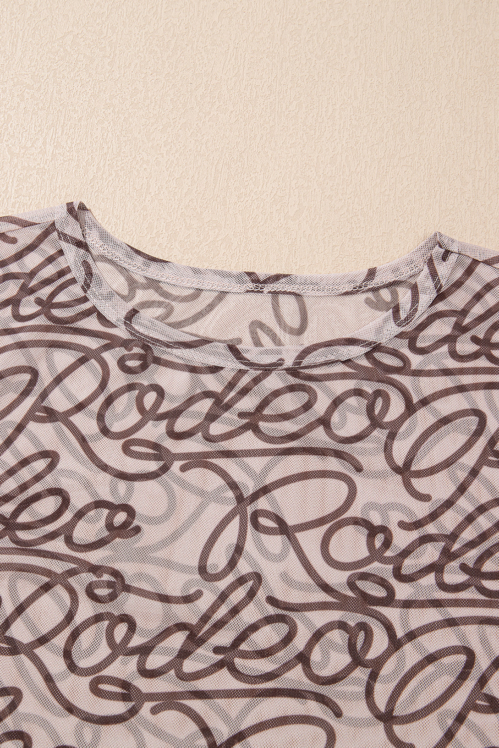 Brown Rodeo Print Round Neck Slim Fit Mesh T Shirt for Men - Love Salve